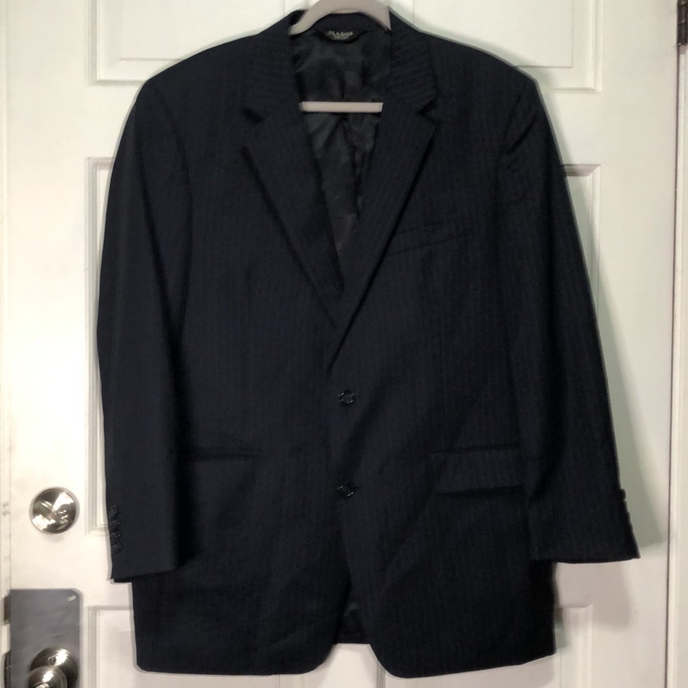 Jos A Bank Mens Blazer 44 Large Blue Wool